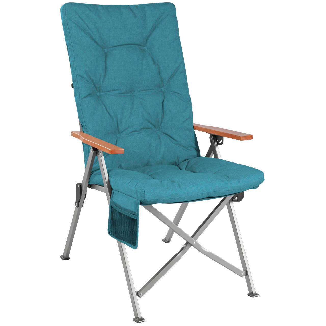 CAMPING-KLAPPSTUHL - Blau/Silberfarben, Basics, Textil/Metall (56/109/71cm) - Modante