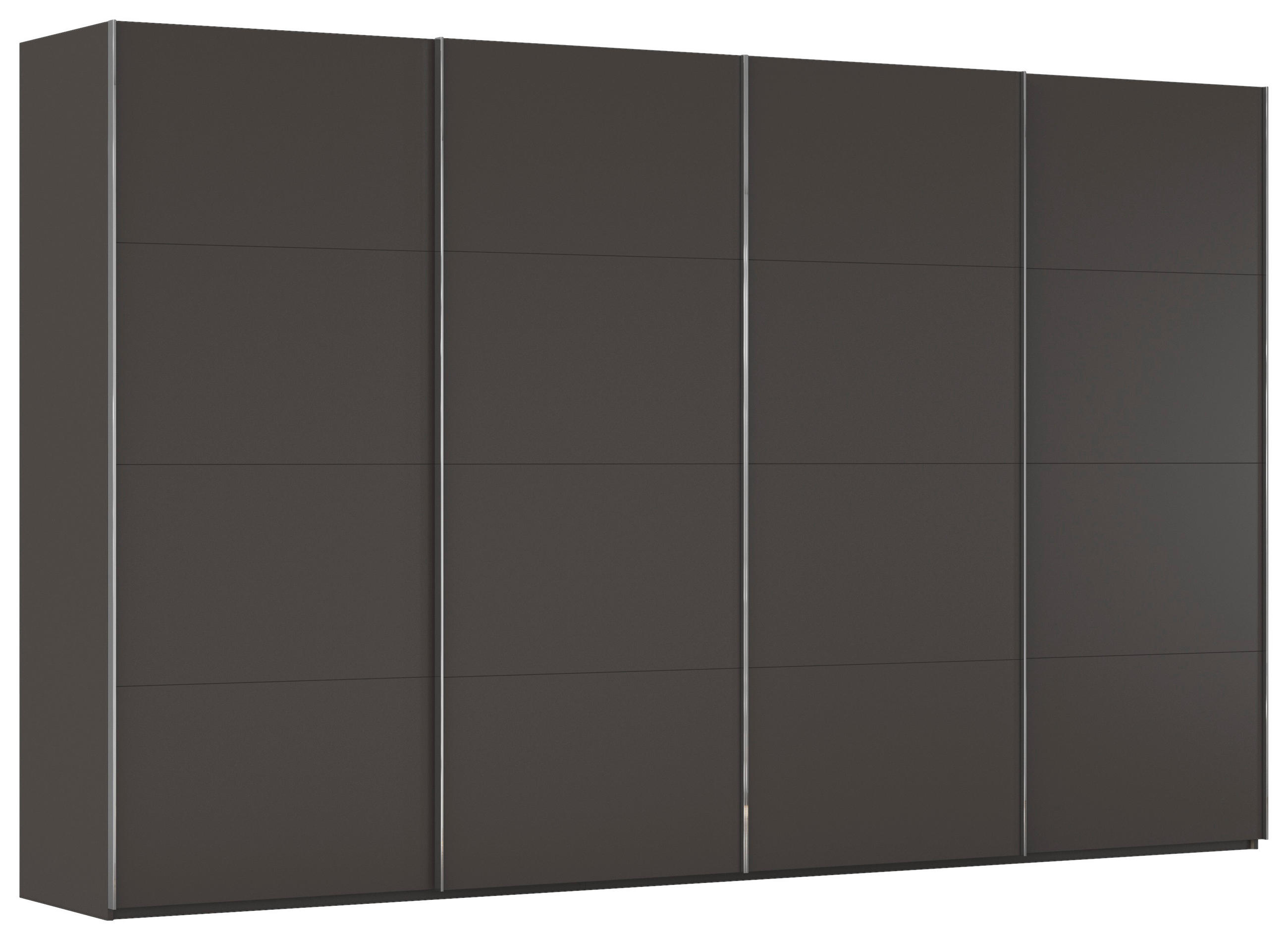 SCHWEBETÜRENSCHRANK in Graphitfarben  - Chromfarben/Graphitfarben, Design, Holzwerkstoff/Metall (361/235/68cm) - Novel