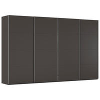 SCHWEBETÜRENSCHRANK 361/235/68 cm,  in Graphitfarben, 4 Tür(en)  - Chromfarben/Graphitfarben, Design, Holzwerkstoff/Metall (361/235/68cm) - Novel