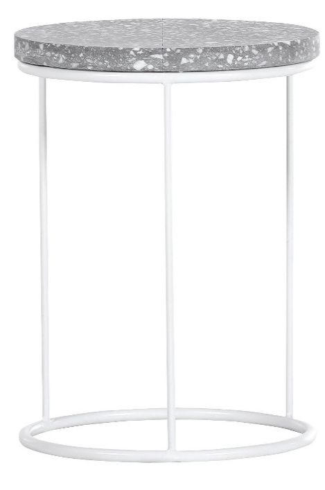 POMOĆNI STOČIĆ   - siva/bela, Moderno, kamen/metal (30/40cm) - Hom`in