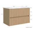 WASCHTISCHKOMBI 80 cm  - Eichefarben/Weiß, KONVENTIONELL, Keramik/Holzwerkstoff (80cm) - Xora