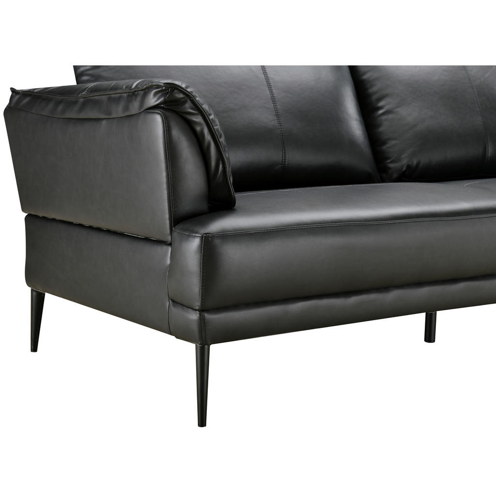 Thumbnail - Mid.you 2-Sitzer-Sofa, Schwarz, Holz, Textil, Leder, Echtleder, Rindleder, Kiefer, massiv, Sperrholz, 195x87x90 cm, Wohn...