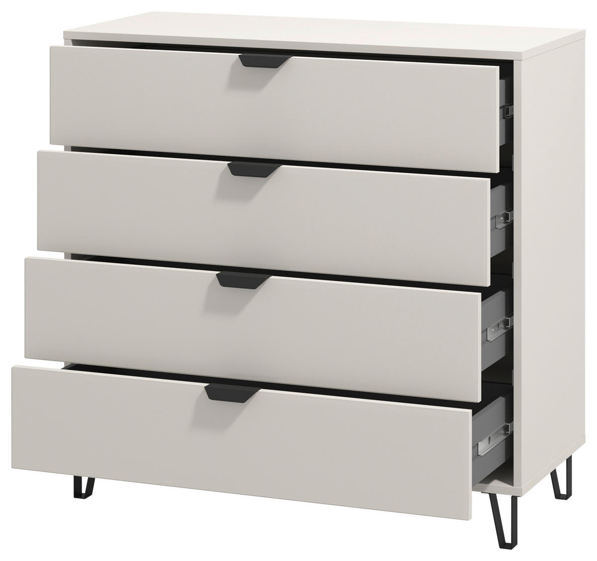 KOMODA, kašmírová, 93/90/40 cm - kašmírová, Konventionell, kompozitné drevo/sklo (93/90/40cm) - Xora