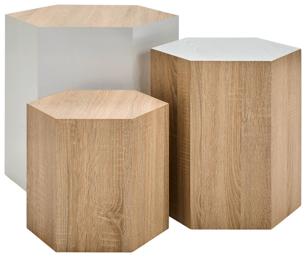 COUCHTISCHSET - Eichefarben, Design, Holzwerkstoff (34,5/39/50/30/40,5/45/34,5/39/50cm) - MID.YOU