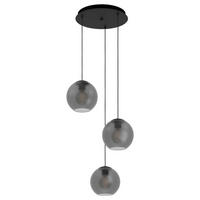 HÄNGELEUCHTE 39,5/42/150 cm  - Schwarz/Grau, Design, Glas/Metall (39,5/42/150cm)