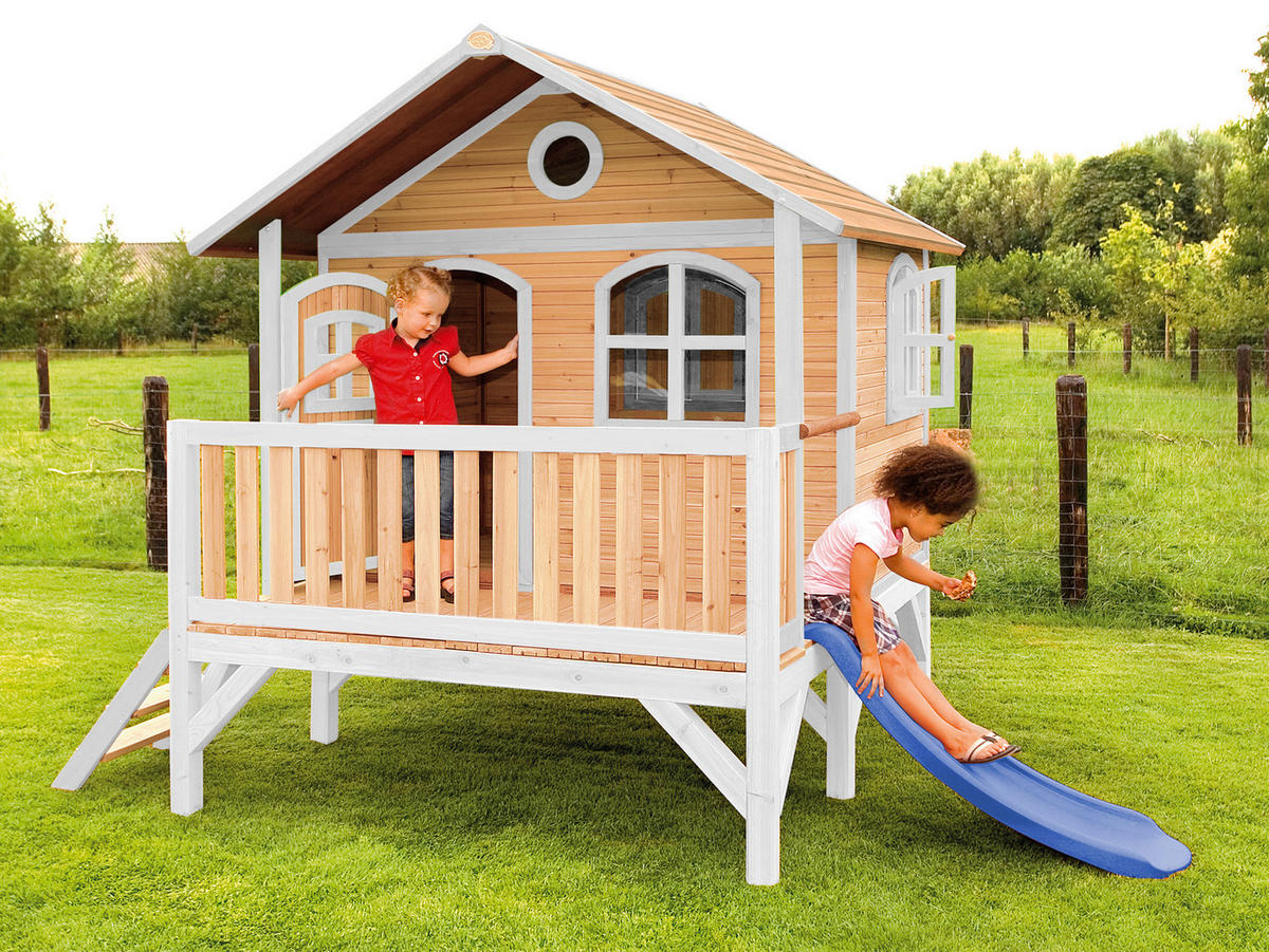SPIELHAUS 349/233/212 cm  - Weiss/Rot, Konventionell, Holz/Kunststoff (349/233/212cm)