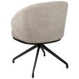 ARMLEHNSTUHL  Typenauswahl, Sitzfläche 360° drehbar, automatische Rückholfunktion Chenille, Flanell  - Taupe/Schwarz, Design, Textil/Metall (67/83/63cm) - Novel