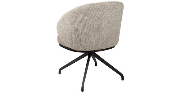 ARMLEHNSTUHL  Typenauswahl, Sitzfläche 360° drehbar, automatische Rückholfunktion Chenille, Flanell  - Taupe/Schwarz, Design, Textil/Metall (67/83/63cm) - Novel