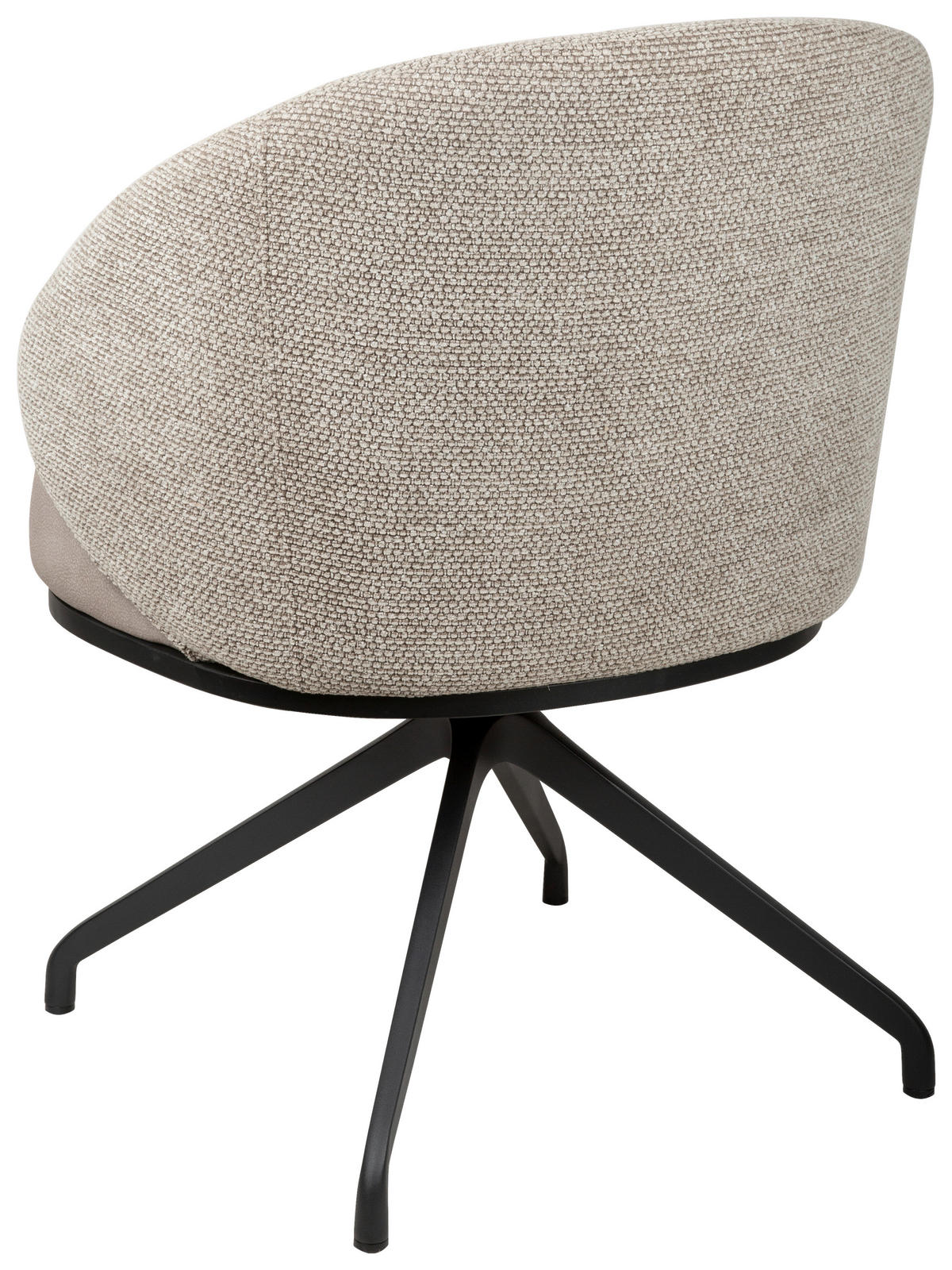 ARMLEHNSTUHL  Typenauswahl, Sitzfläche 360° drehbar, automatische Rückholfunktion Chenille, Flanell  - Taupe/Schwarz, Design, Textil/Metall (67/83/63cm) - Novel