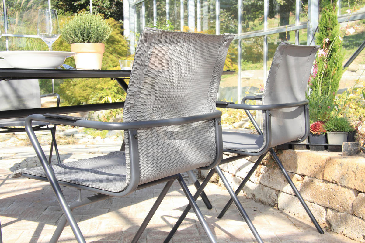 GARTENSET   - Taupe/Anthrazit, Basics, Glas/Kunststoff (80/75/160cm) - Acamp