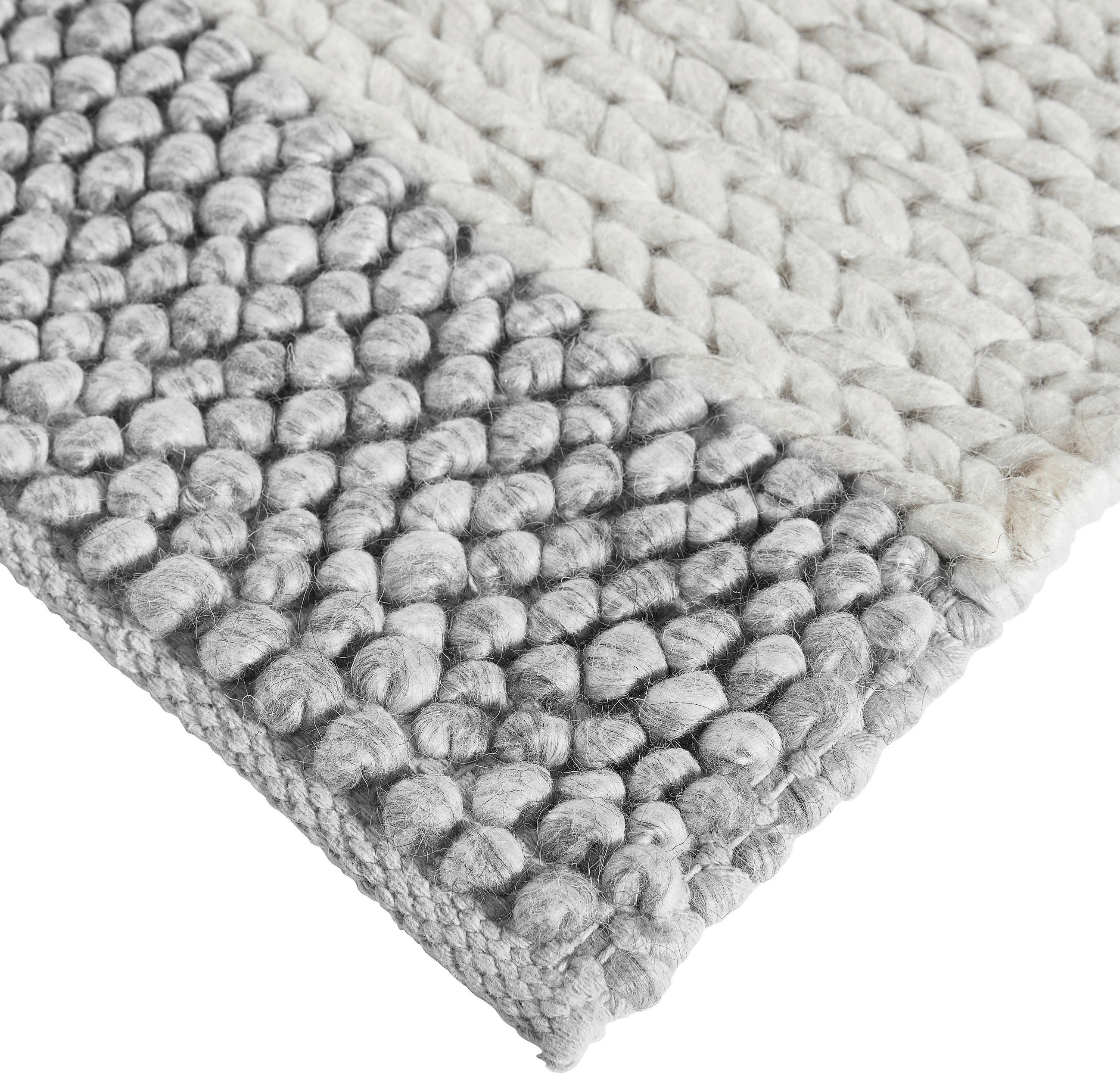 Thumbnail - Linea Natura Handwebteppich Nordic, Grau, Dunkelgrau, Textil, rechteckig, 160x230 cm, in verschiedenen Größen erhältlich...