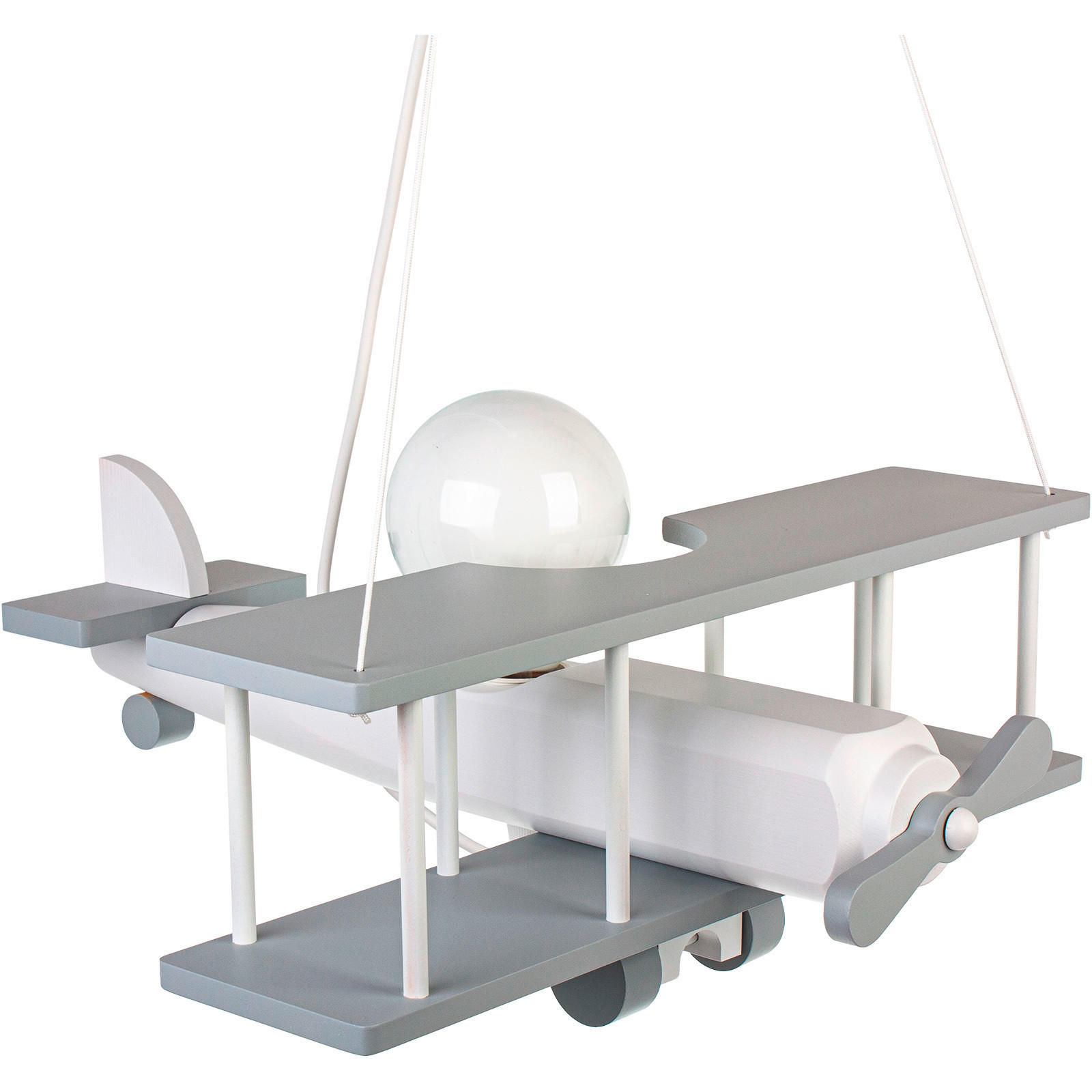 KINDERHÄNGELEUCHTE 42/45/75 cm   - Weiß/Grau, KONVENTIONELL, Holz (42/45/75cm)