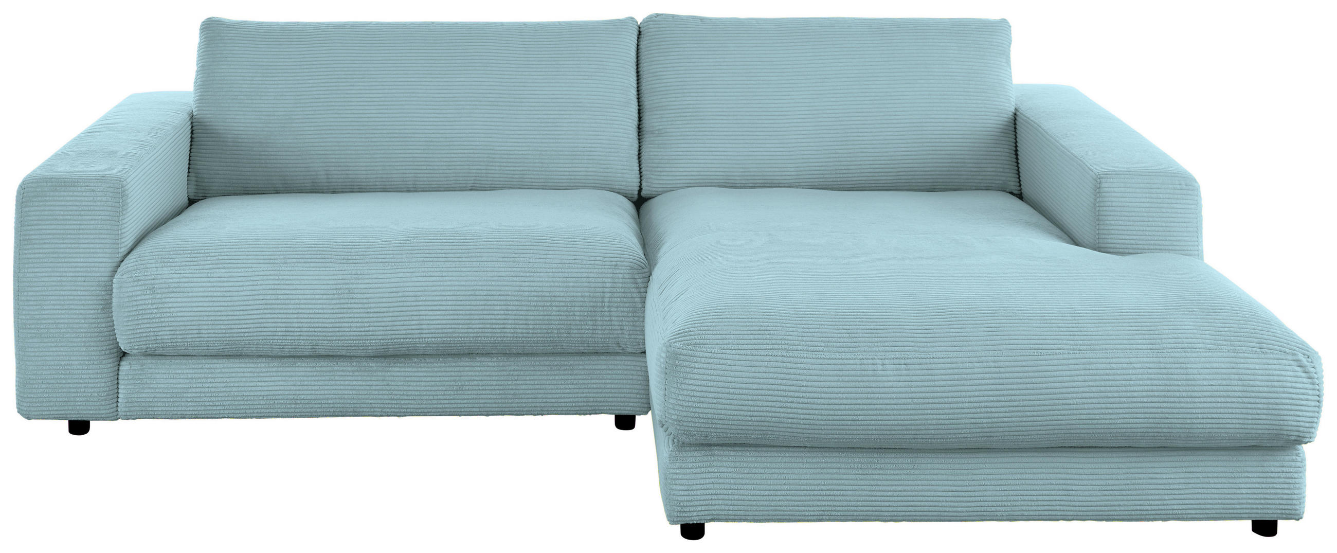 ECKSOFA in Cord Hellblau  - Schwarz/Hellblau, Design, Kunststoff/Textil (270/190cm) - Lomoco