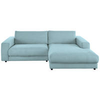 ECKSOFA in Cord Hellblau  - Schwarz/Hellblau, Design, Kunststoff/Textil (270/190cm) - Lomoco