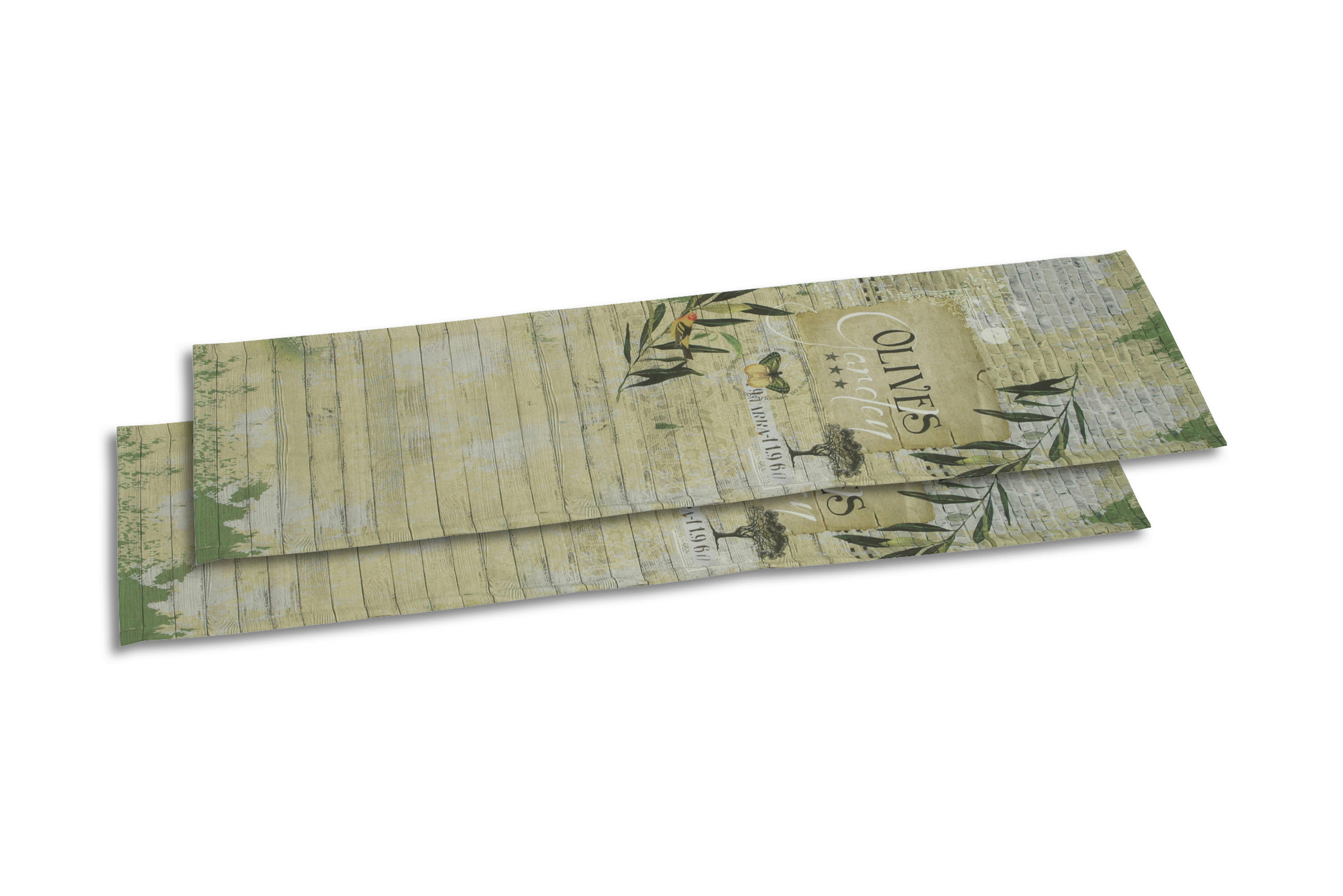 TISCHLÄUFER Textil Flachgewebe Grün, Hellgrün 40/130 cm  - Hellgrün/Grün, Basics, Textil (40/130cm)