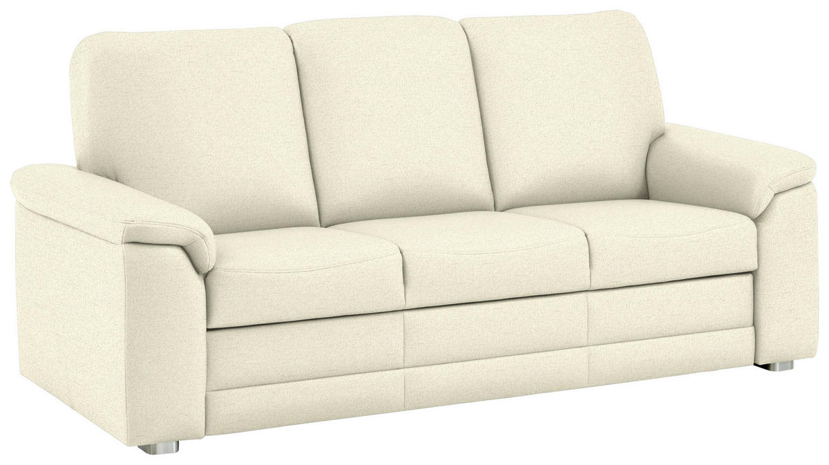 3-SITZER-SOFA Chenille Beige  - Beige/Alufarben, Konventionell, Textil/Metall (208/96/89cm) - Beldomo Comfort