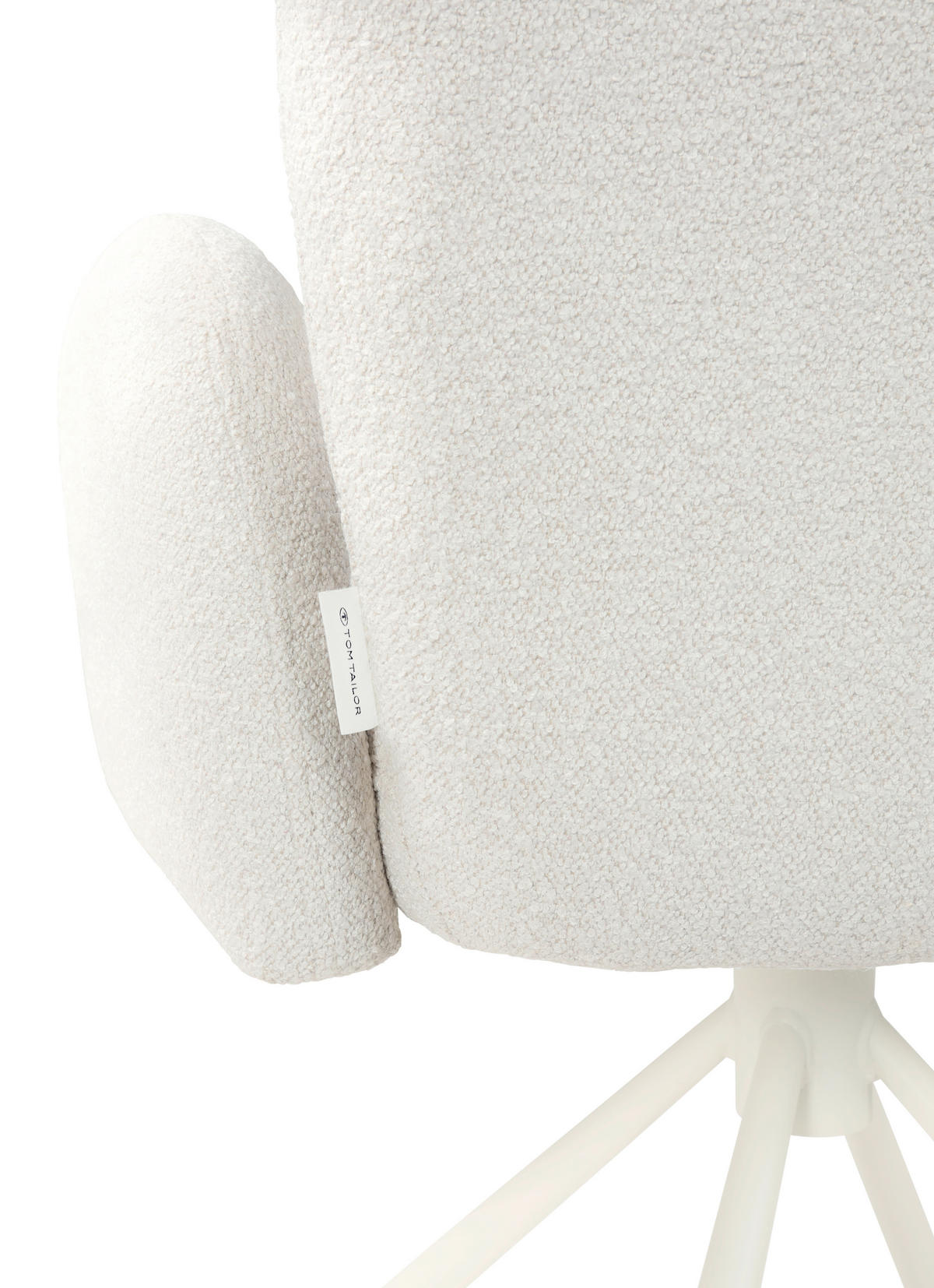 ARMLEHNSTUHL  in Stahl Webstoff, Bouclé  - Perlmutt/Weiß, Basics, Textil/Metall (63/87/63,5cm) - Tom Tailor