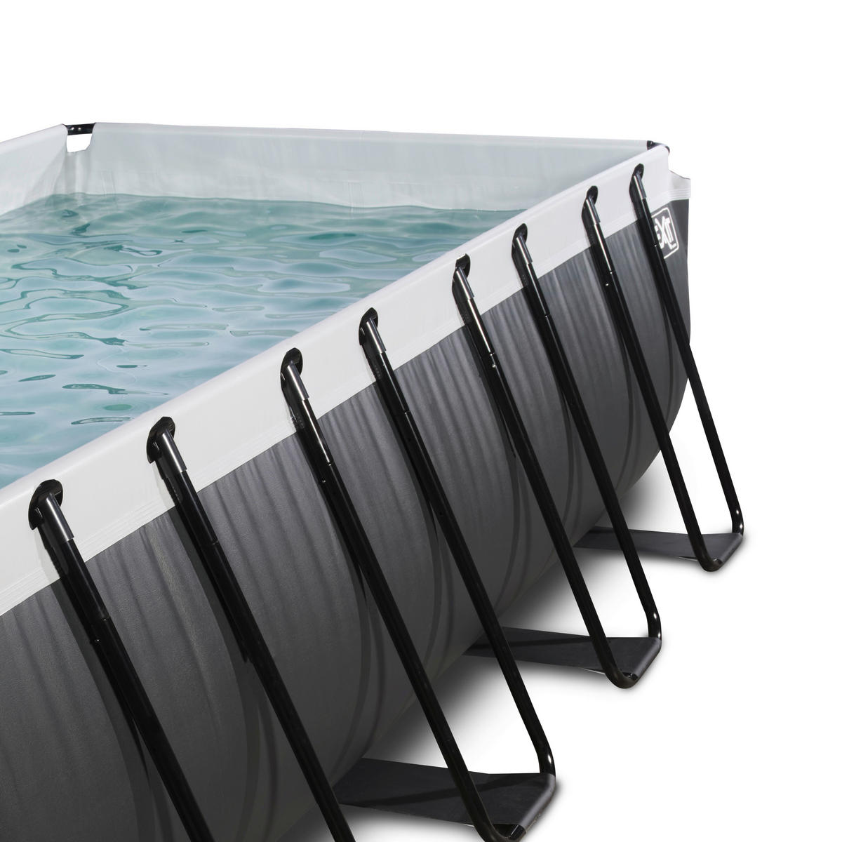 POOL Black 400/200/122 cm  - Schwarz, KONVENTIONELL, Metall (400/200/122cm) - EXIT Toys