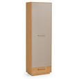 GARDEROBE 4-teilig  in 160/195/40 cm  - Taupe/Eichefarben, Design, Glas/Holz (160/195/40cm) - Novel