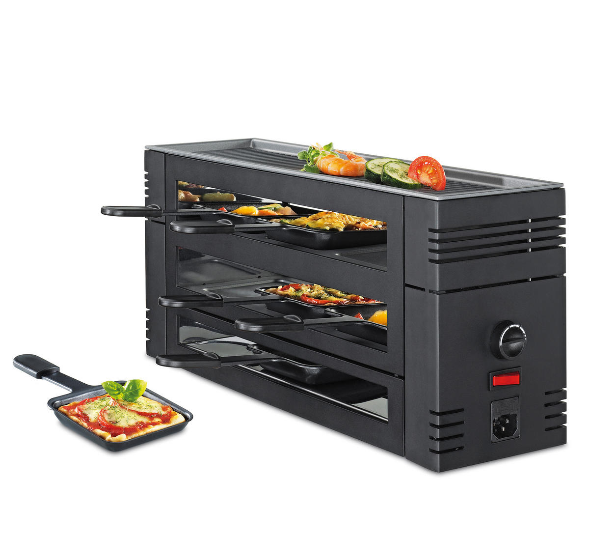 RACLETTE-GRILL PizzaRaclette6  - Schwarz, Basics, Metall (46/16/21,5cm) - Spring