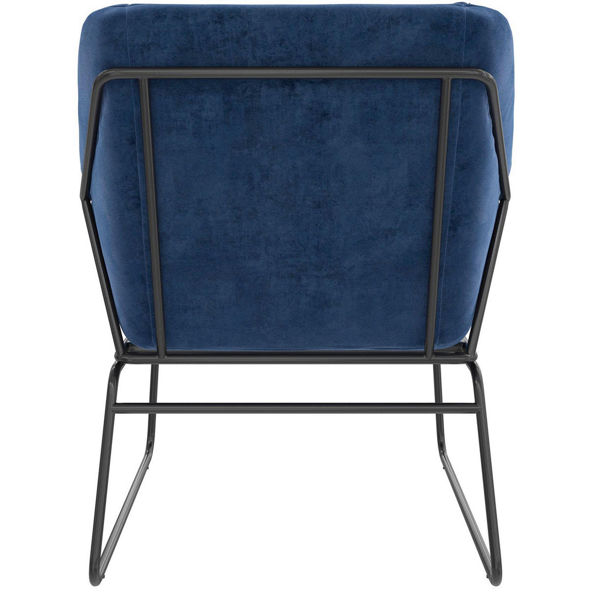 STUHL  in Stahl Velours  - Blau/Schwarz, Design, Textil/Metall (71/81/66cm) - MID.YOU