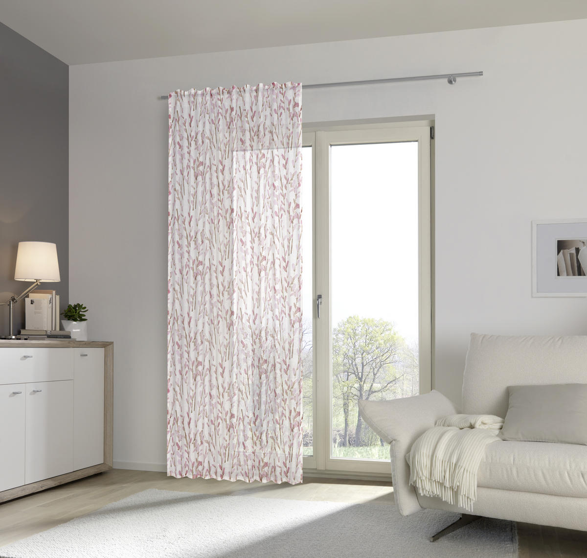KONČANA ZAVESA  pol prosojno  140/245 cm   - roza, Konvencionalno, tekstil (140/245cm) - Esposa