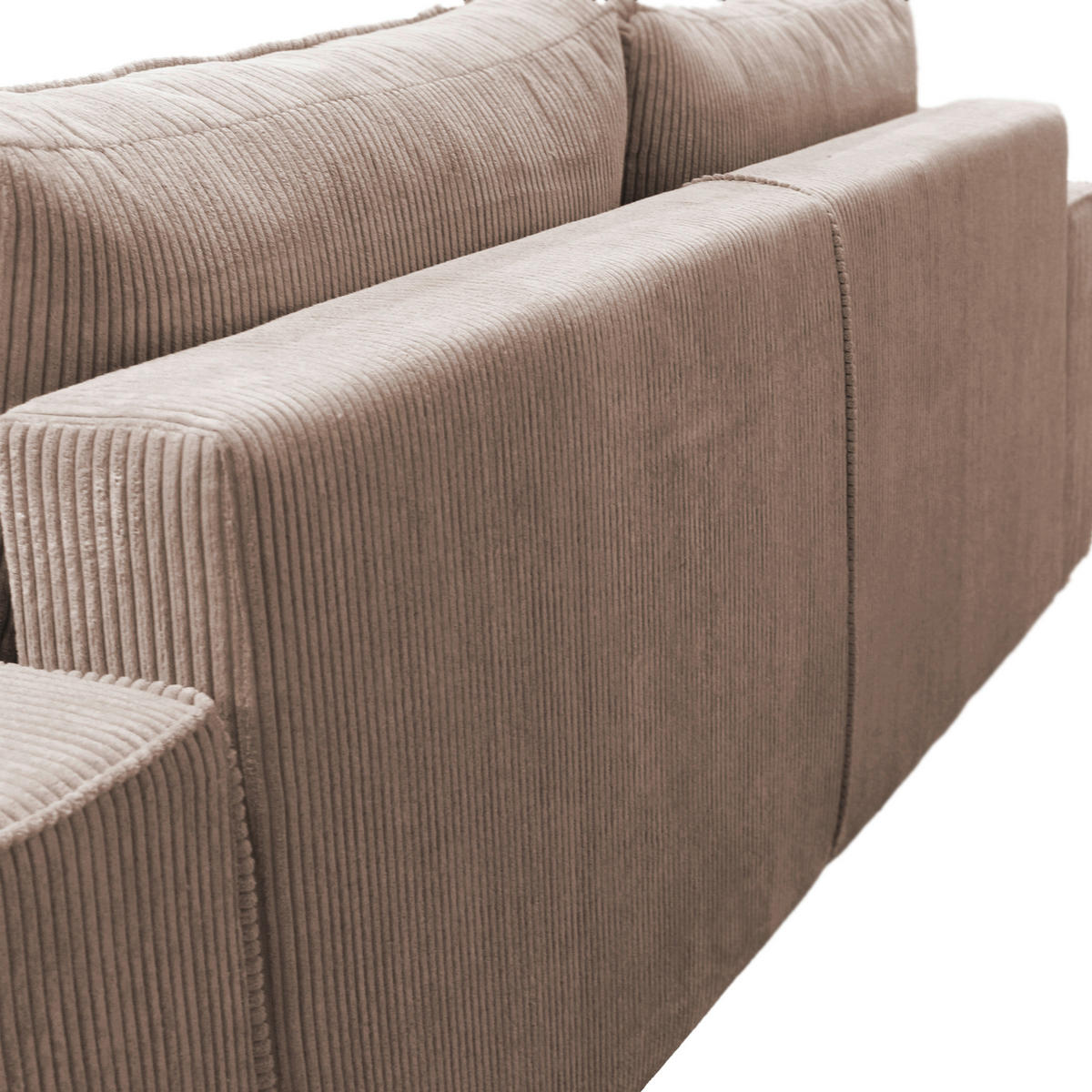 SCHLAFSOFA LOFT Cord Rosa  inkl. Zierkissen, Rückenkissen, Bettkasten  - Schwarz/Rosa, Design, Kunststoff/Textil (255/90/97cm) - MID.YOU