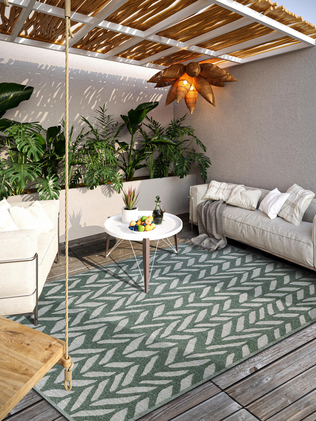 OUTDOORTEPPICH 160/230 cm Kollektion 1883 Waldgrün  - Waldgrün, Design, Kunststoff/Textil (160/230cm) - Villeroy & Boch