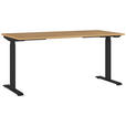 SCHREIBTISCH 160/80/72-118 cm  in Schwarz, Eichefarben, Braun  - Eichefarben/Schwarz, MODERN, Holzwerkstoff/Metall (160/80/72-118cm) - Novel