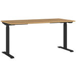 SCHREIBTISCH 160/80/72-118 cm  in Schwarz, Eichefarben, Braun  - Eichefarben/Schwarz, MODERN, Holzwerkstoff/Metall (160/80/72-118cm) - Novel