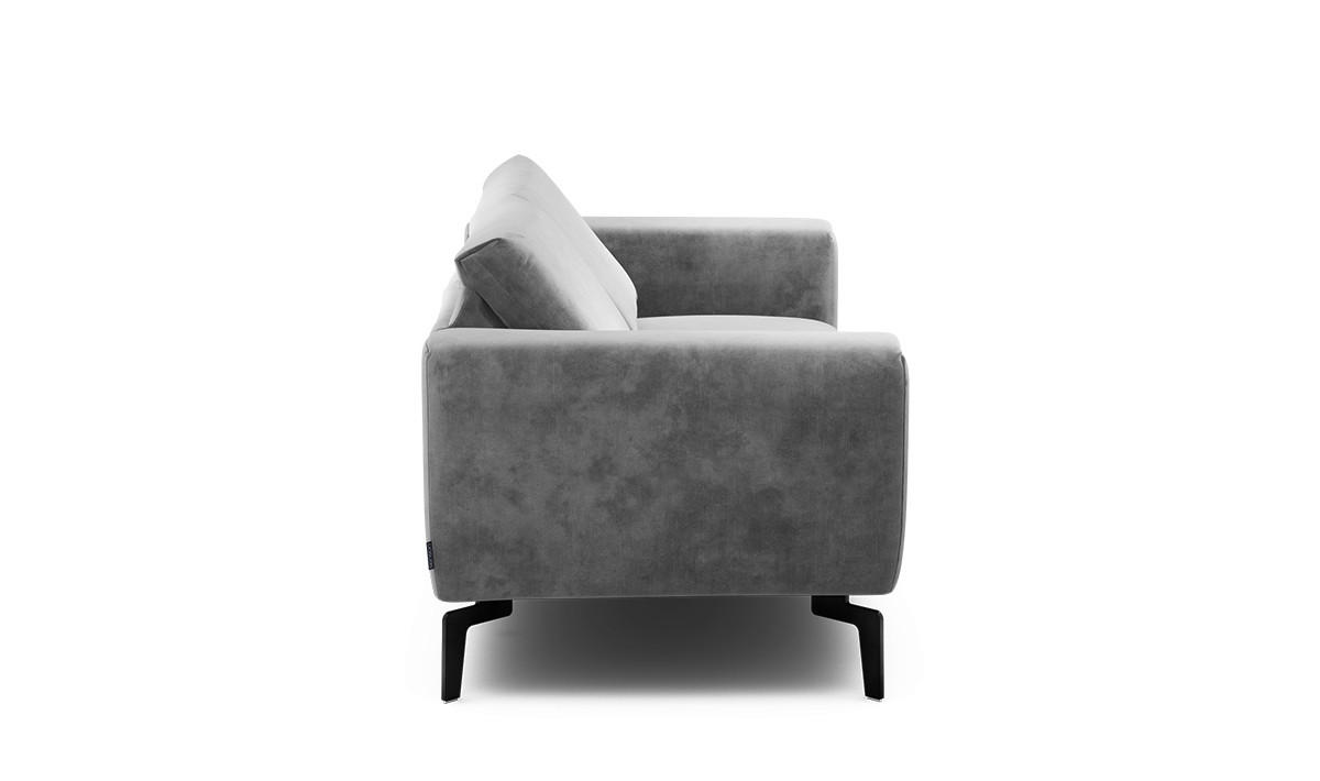 2-SITZER-SOFA Samt Hellgrau  - Hellgrau/Schwarz, Design, Textil/Metall (180/86/86-94cm) - SENSOO