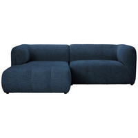 ECKSOFA Dunkelblau Chenille  - Schwarz/Dunkelblau, KONVENTIONELL, Kunststoff/Textil (164/255cm) - Ambia Home