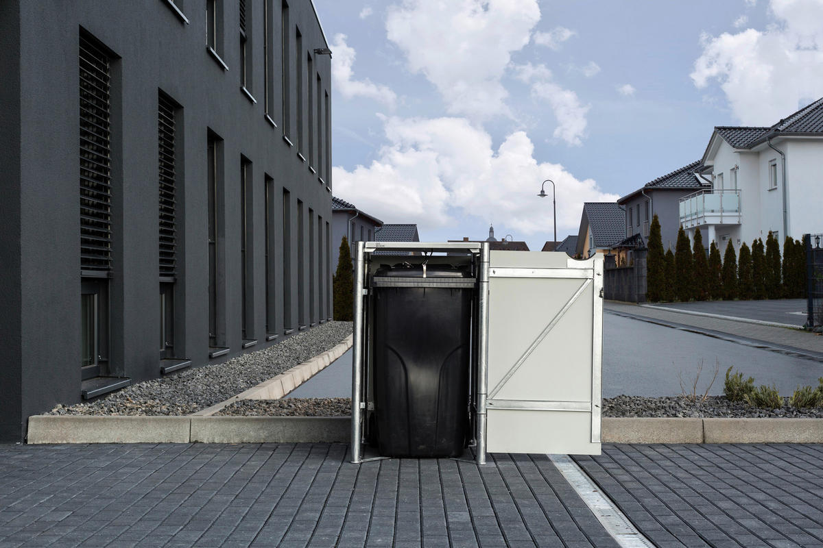 MÜLLTONNENBOX - Schwarz, Basics, Metall (69,7/115,2/80,7cm) - Ambia Garden