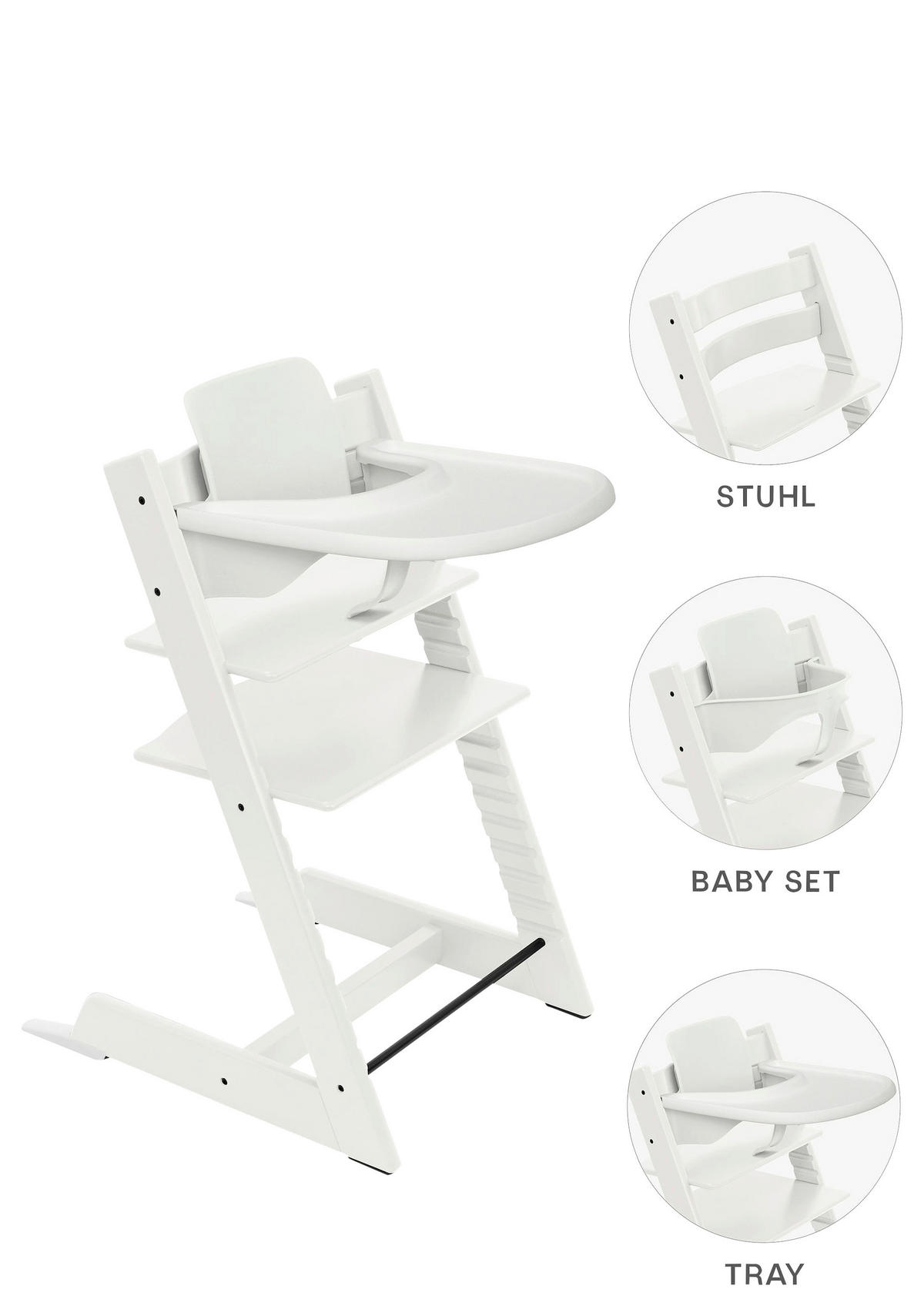 HOCHSTUHL-SET Tripp Trapp Bundles  - Weiss, Basics, Holz (83/65/46cm) - Stokke