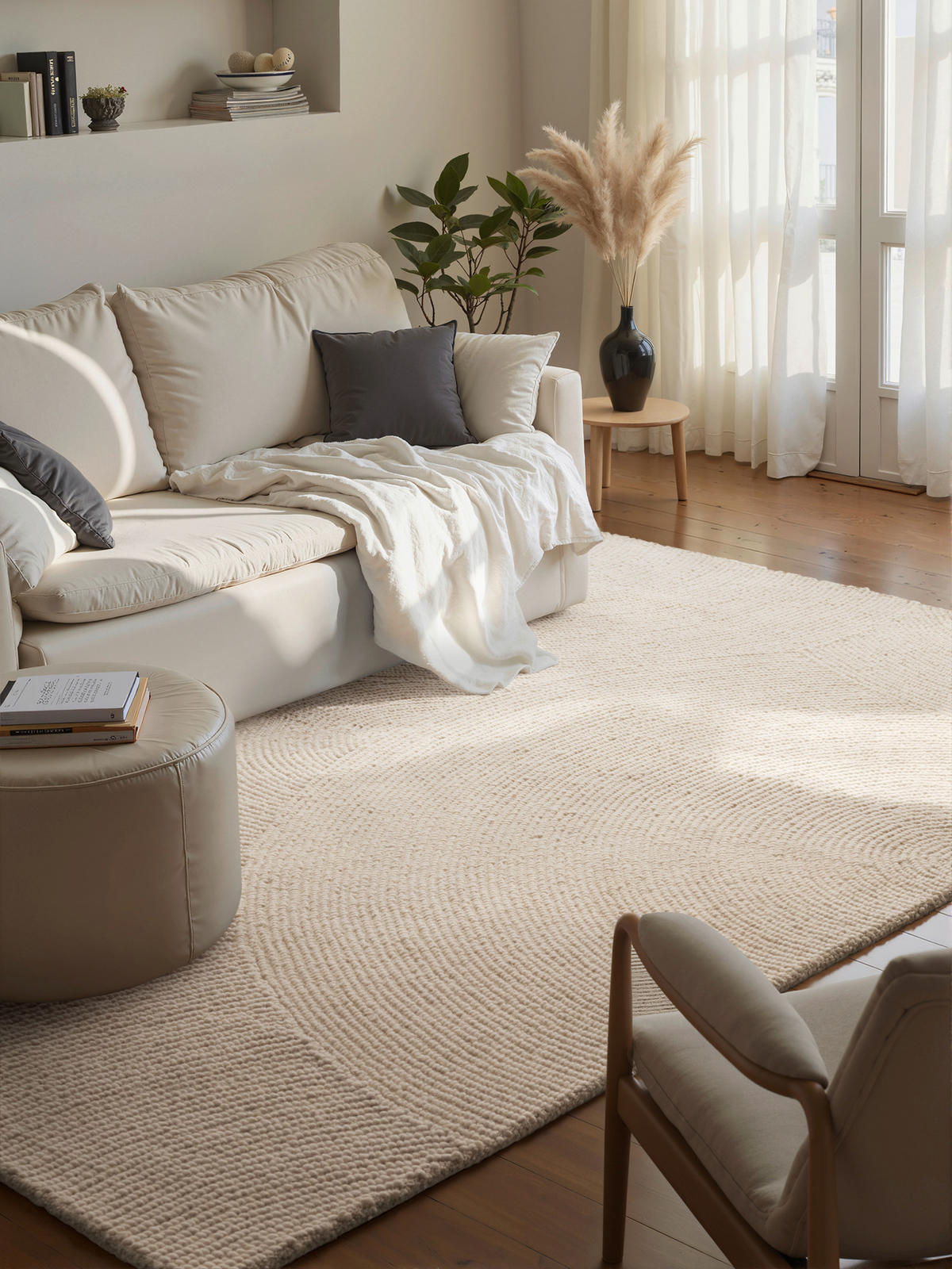 WOLLTEPPICH 80/150 cm Eleni Creme  - Creme, Basics, Textil (80/150cm)