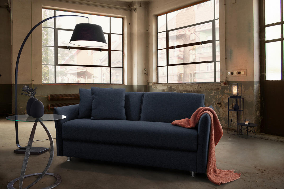 SCHLAFSOFA in Textil Anthrazit  - Chromfarben/Anthrazit, Modern, Textil/Metall (194/85/100cm) - Bali