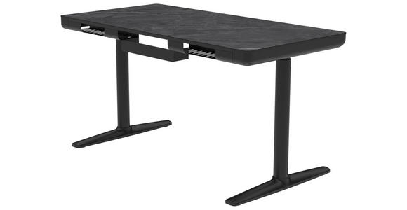SCHREIBTISCH 140/70/73-118 cm  in Schwarz  - Schwarz, Design, Holzwerkstoff/Kunststoff (140/70/73-118cm) - Novel