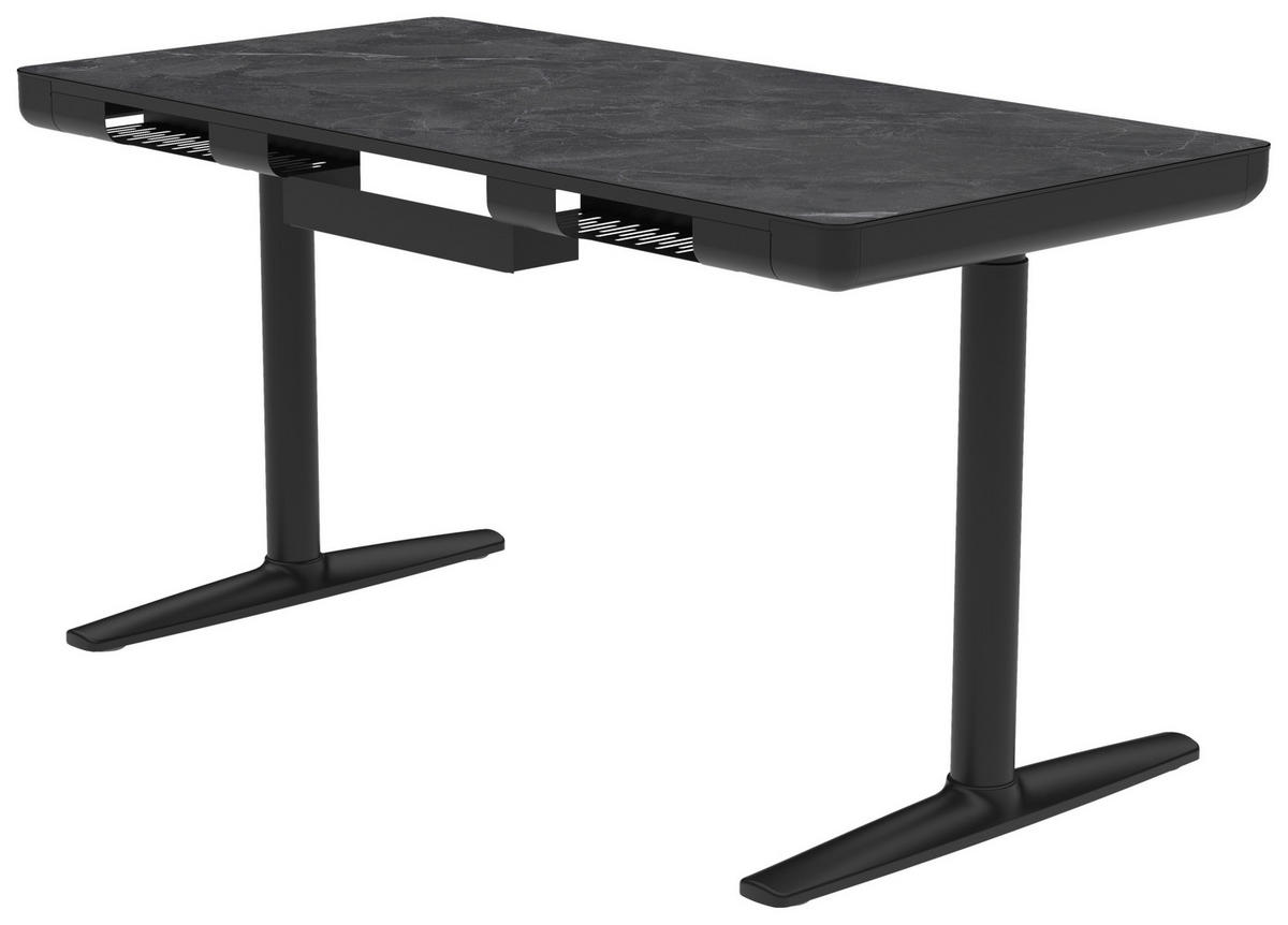 SCHREIBTISCH höhenverstellbar  - Schwarz, Design, Holzwerkstoff/Kunststoff (140/70/73-118cm) - Novel