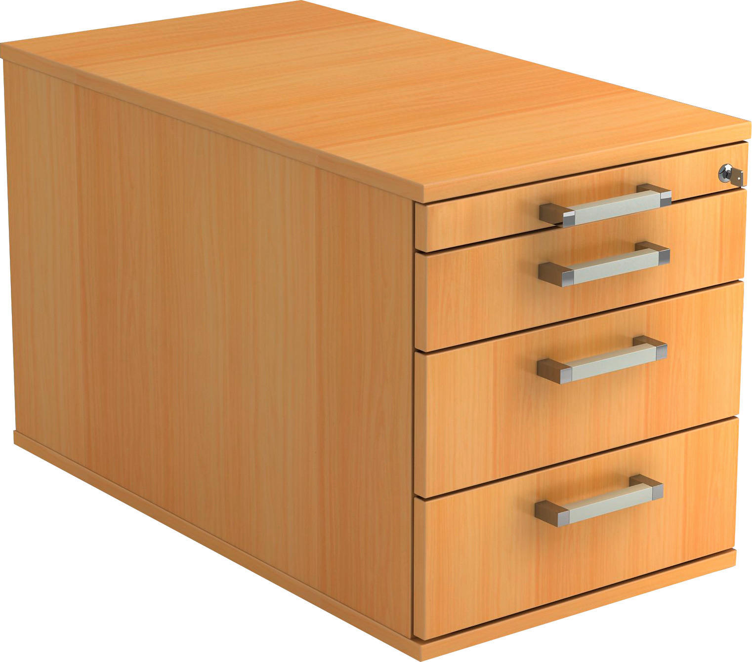 ROLLCONTAINER Buchefarben  - Chromfarben/Buchefarben, KONVENTIONELL, Holzwerkstoff/Kunststoff (42,8/51,2/80cm) - Venda