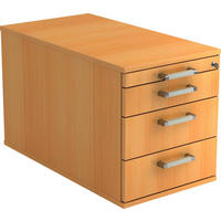 ROLLCONTAINER Buchefarben  - Chromfarben/Buchefarben, KONVENTIONELL, Holzwerkstoff/Kunststoff (42,8/51,2/80cm) - Venda