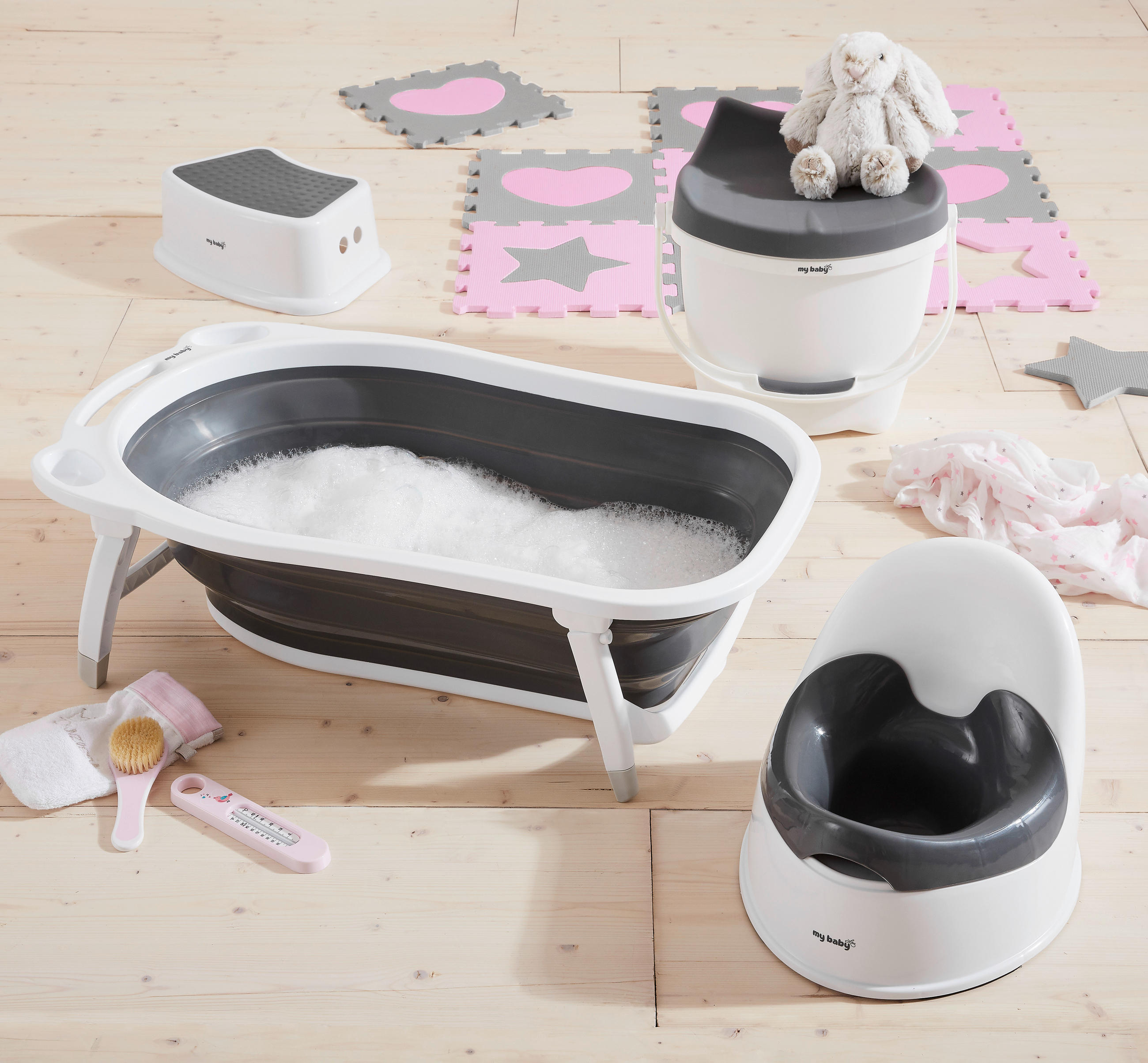 NOŠA BASIC GREY - siva/bela, Osnovno, plastika (37/31/28,5cm) - My Baby Lou