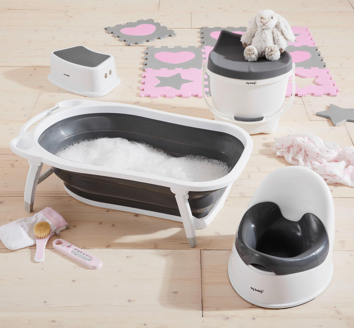 TÖPFCHEN BASIC GREY  - Weiss/Grau, Basics, Kunststoff (37/31/28,5cm) - My Baby Lou