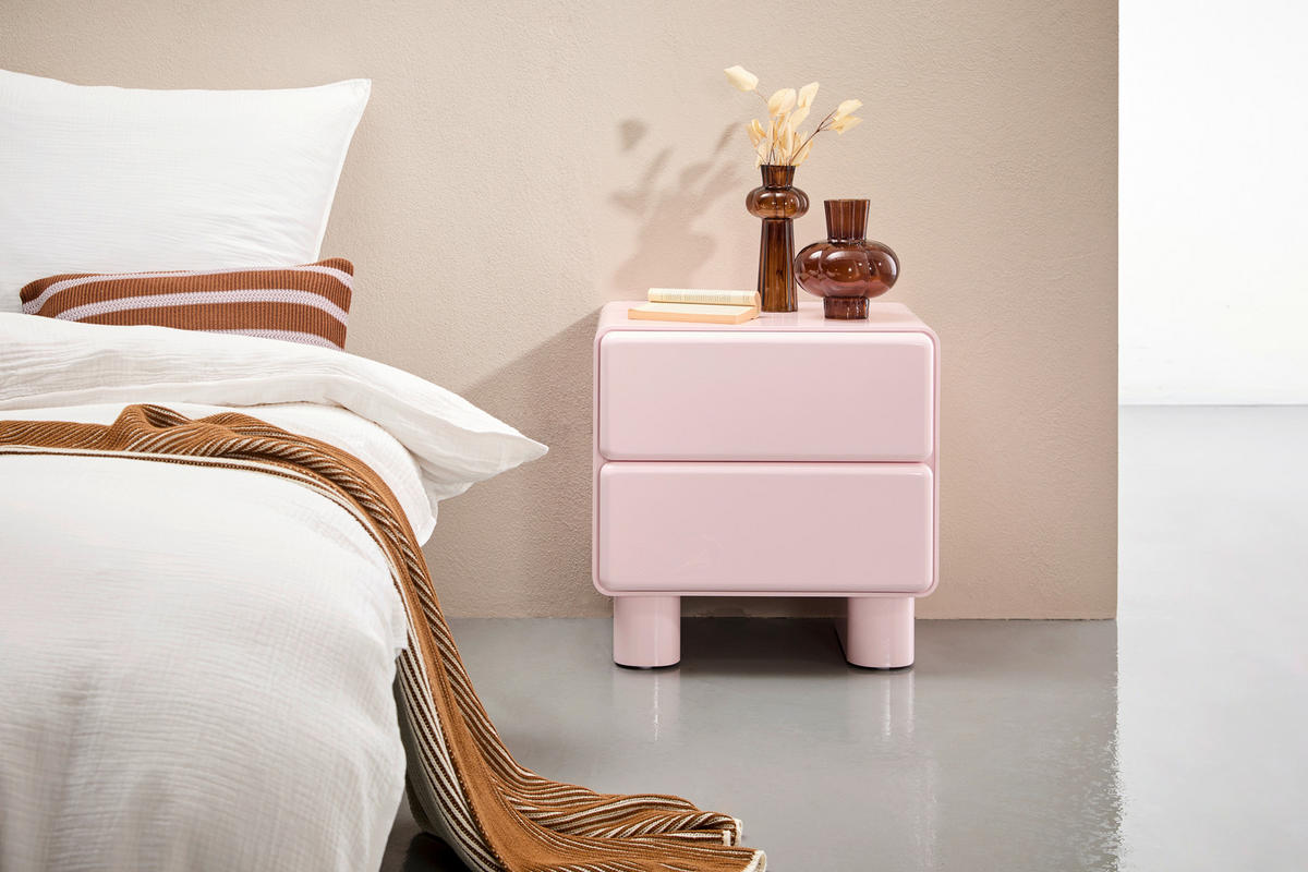 NACHTSCHRANK 56,5/56,5/42,5 cm  - Rosa, Design, Holzwerkstoff (56,5/56,5/42,5cm) - Novel