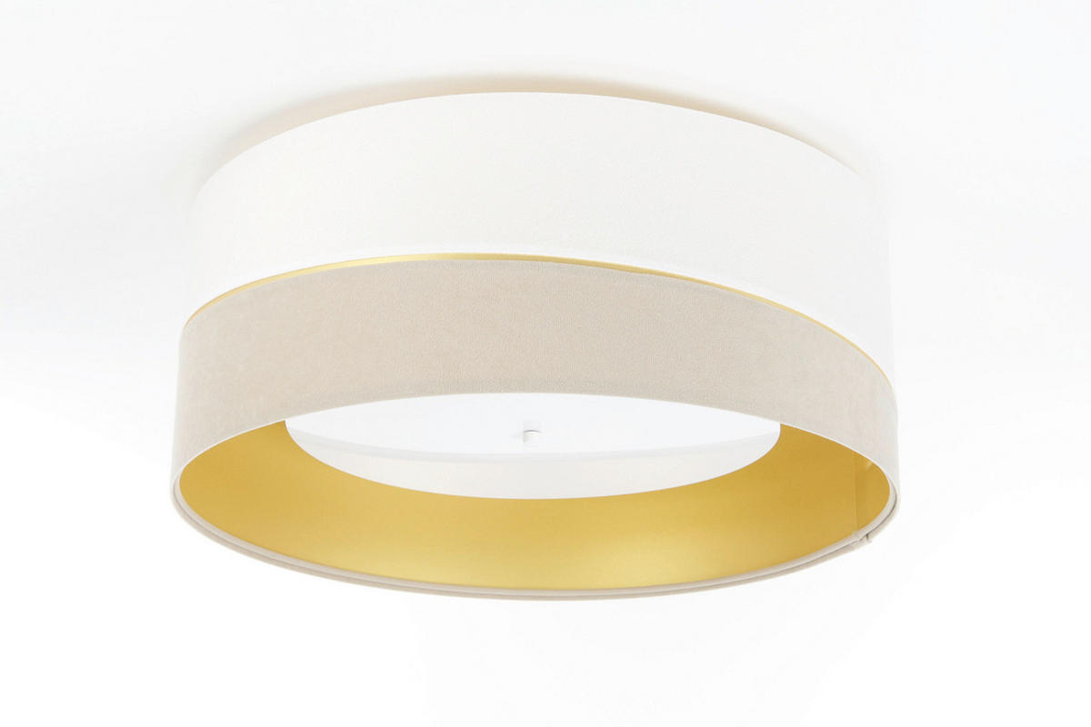 DECKENLEUCHTE Swing 50/20 cm   - Beige/Goldfarben, Design, Kunststoff/Textil (50/20cm)