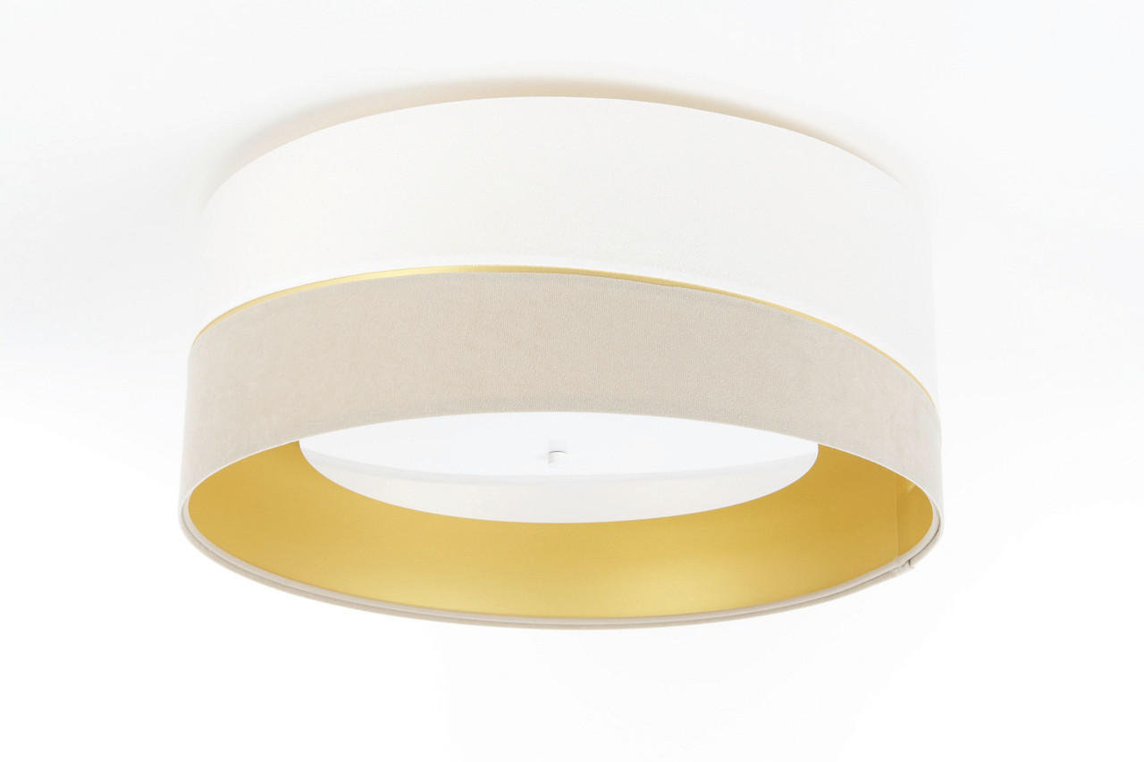 XXXLutz Deckenleuchte Swing Weiß, Gold, Beige 20 cm