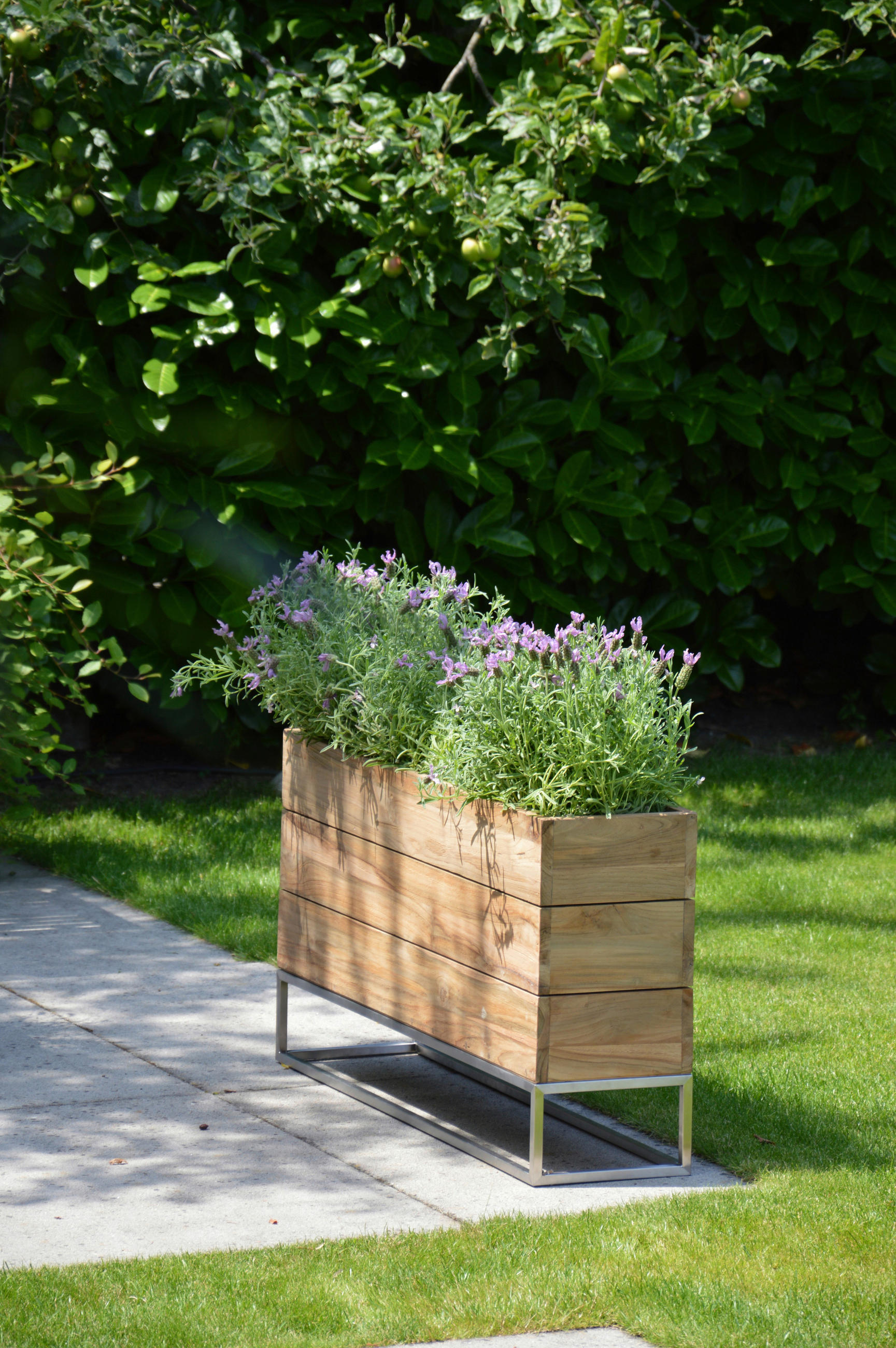 HOCHBEET Mini garden  - Edelstahlfarben/Teakfarben, MODERN, Holz/Metall (100/53/25cm) - Jan Kurtz