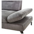 ECKSOFA Dunkelgrau Mikrofaser  - Dunkelgrau/Schwarz, KONVENTIONELL, Textil/Metall (176/284cm) - Carryhome