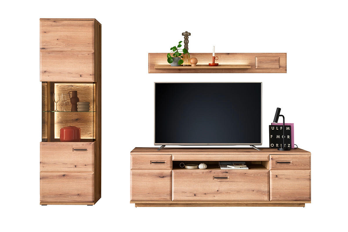 HYLLKOMBINATION 3 delar  i ekfärgad  270/206/50 cm  - antracit/ekfärgad, Design, metall/trämaterial (270/206/50cm) - Livetastic