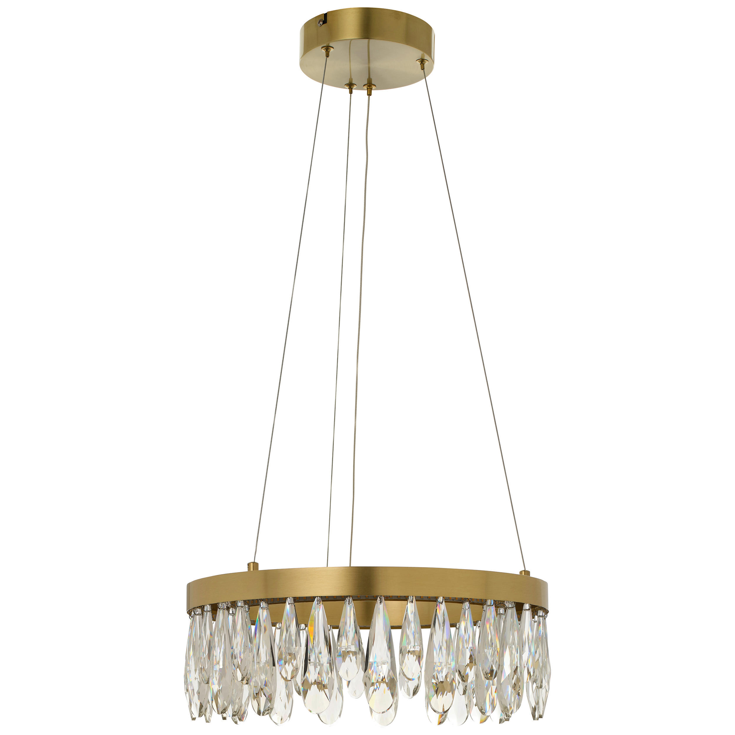 KRISTALL-HÄNGELEUCHTE 40/150 cm   - Messingfarben, KONVENTIONELL, Glas/Metall (40/150cm)