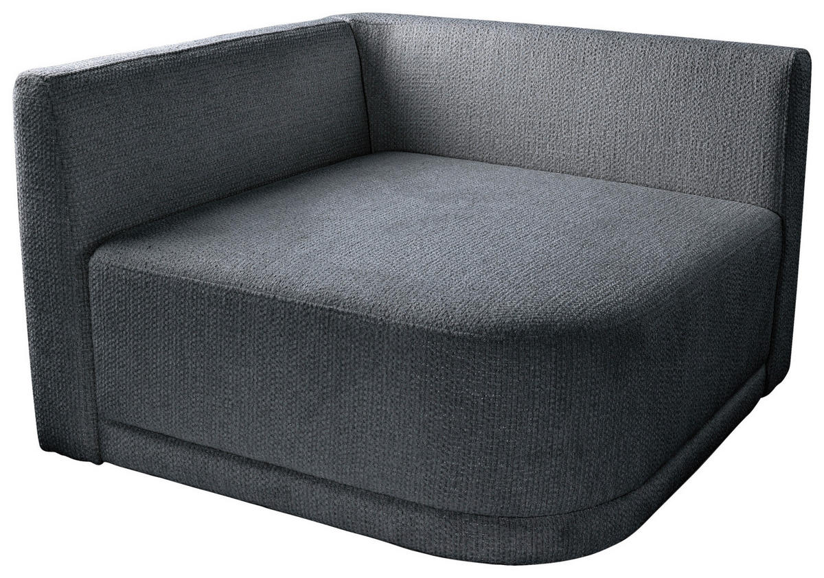 SOFA ZURI in Struktur Dunkelgrau  - Dunkelgrau/Senfgelb, Trend, Kunststoff/Textil (110/75/115cm) - Livetastic